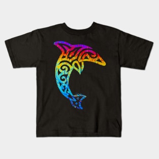 Iridescent Tribal Dolphin Kids T-Shirt